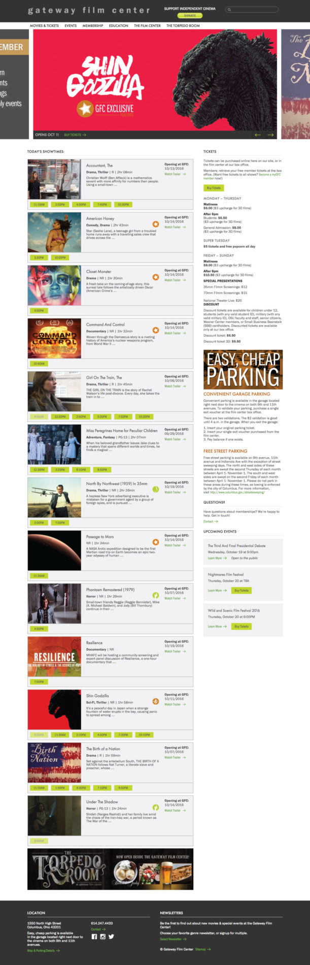 The Gateway Film Center Website